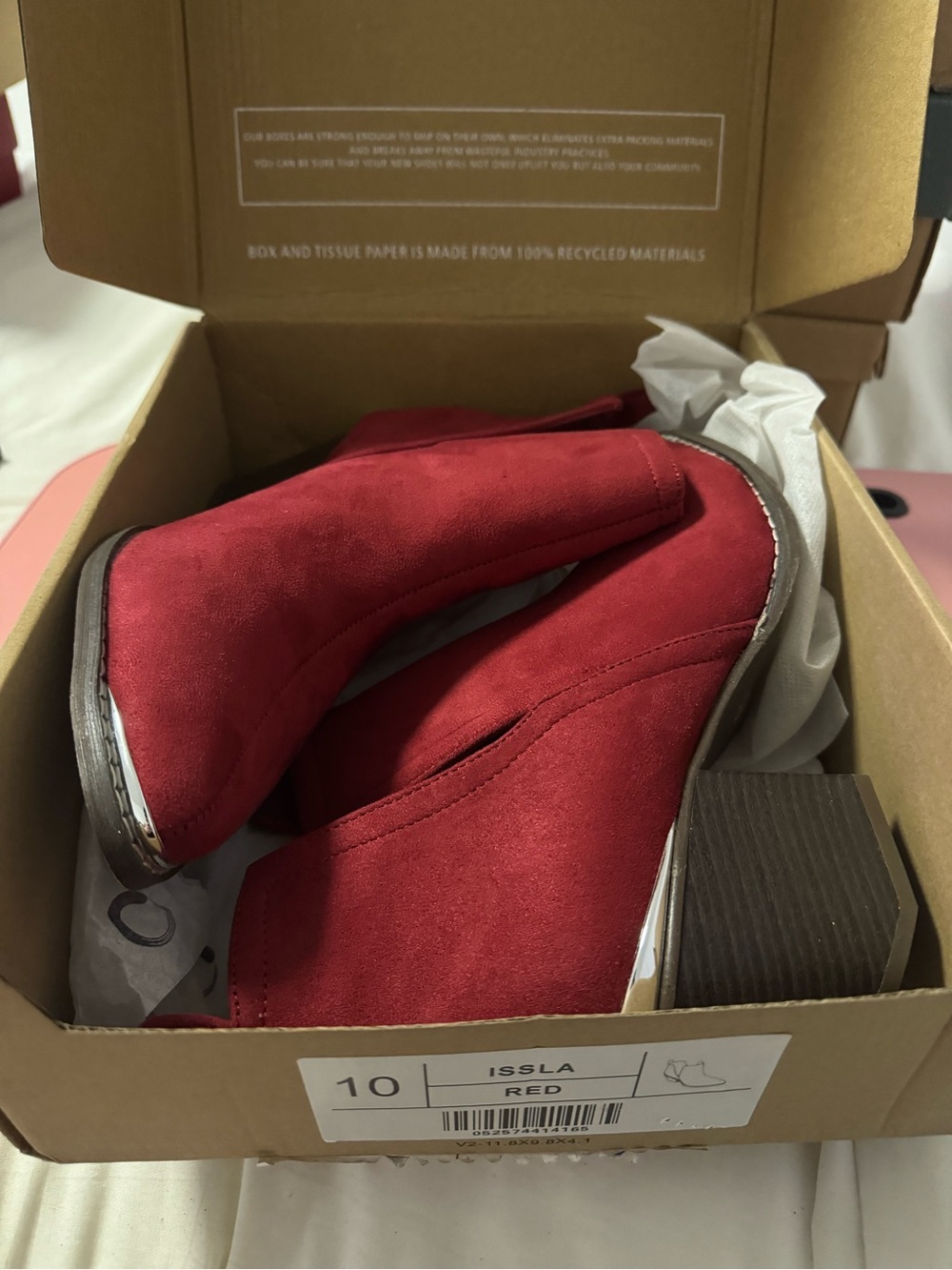 Red Women’s Suede Ankle Boots